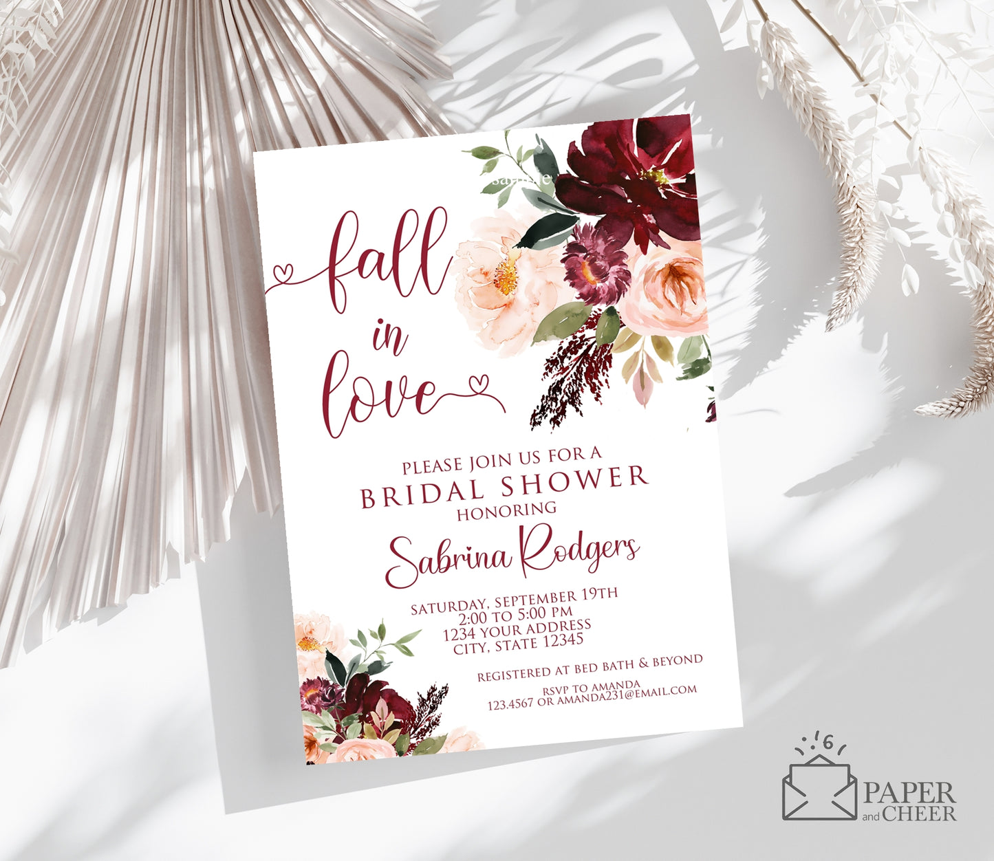 Fall in Love Bridal Shower Invitation