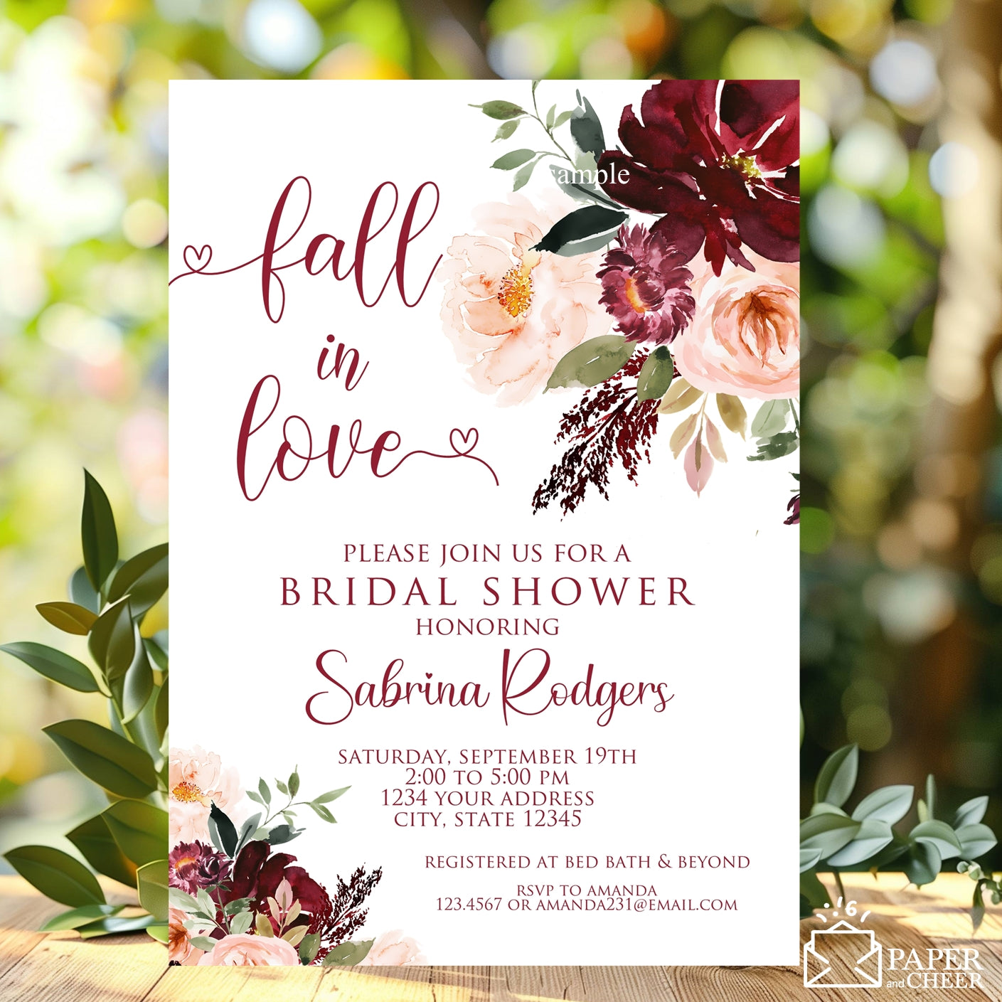 Fall in Love Bridal Shower Invitation