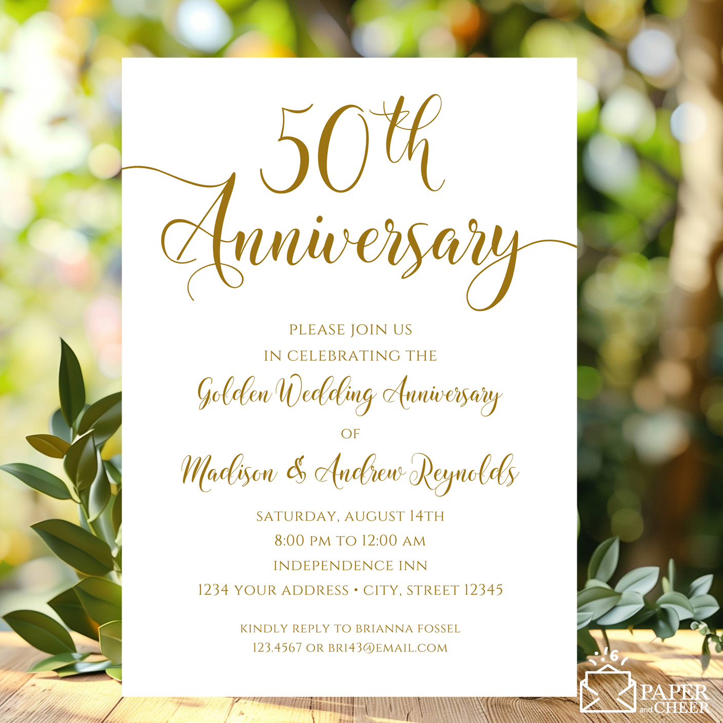 50th Wedding Anniversary Invitations