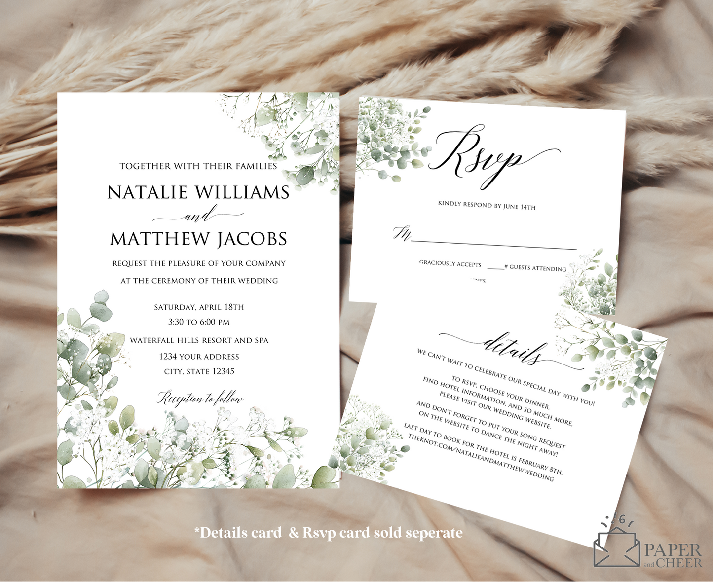 Baby's Breath Wedding Invitation