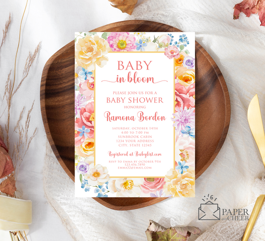 Floral Baby in Bloom Baby Shower Invitation