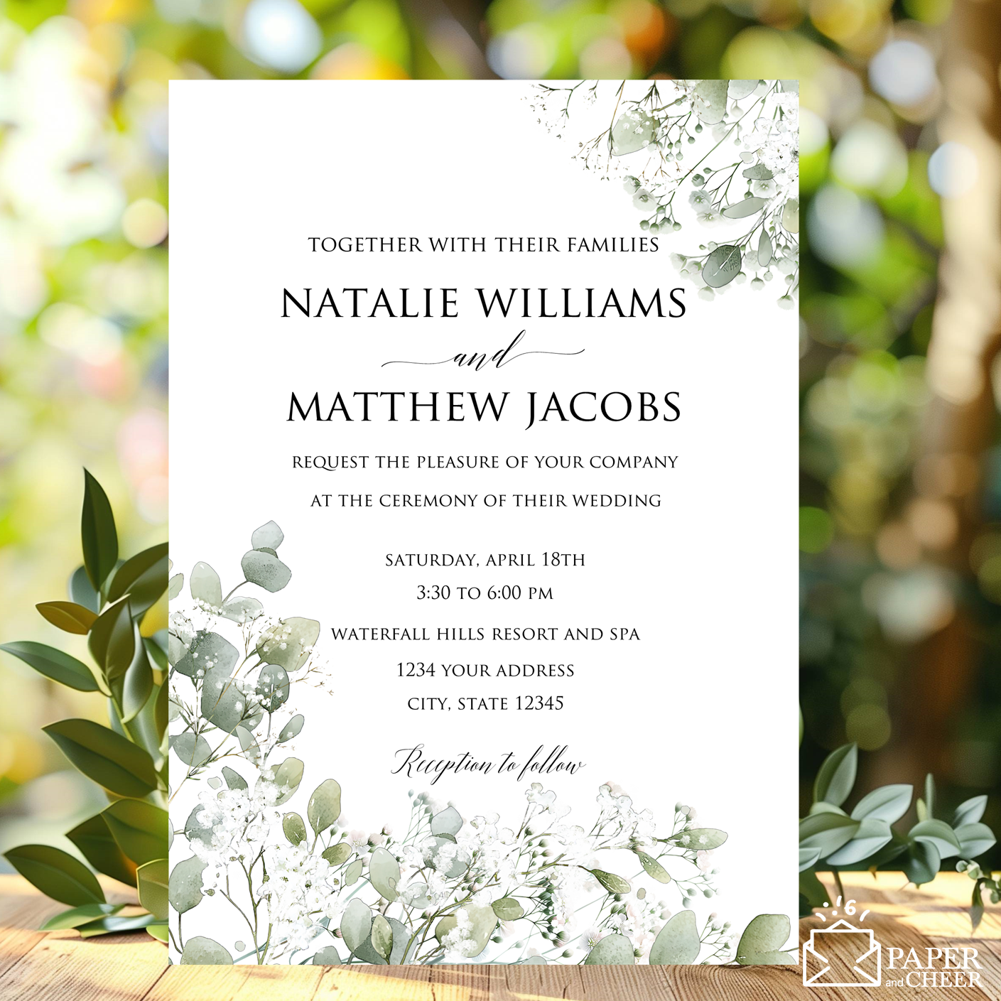 Baby's Breath Wedding Invitation