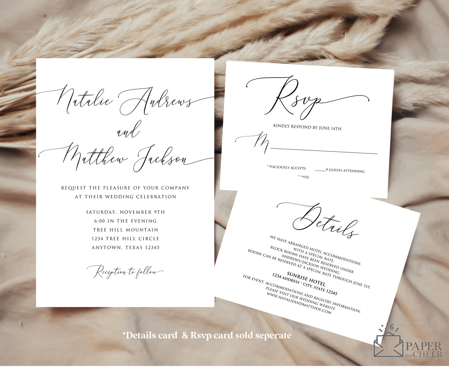 Simple Minimalist Wedding Invitation