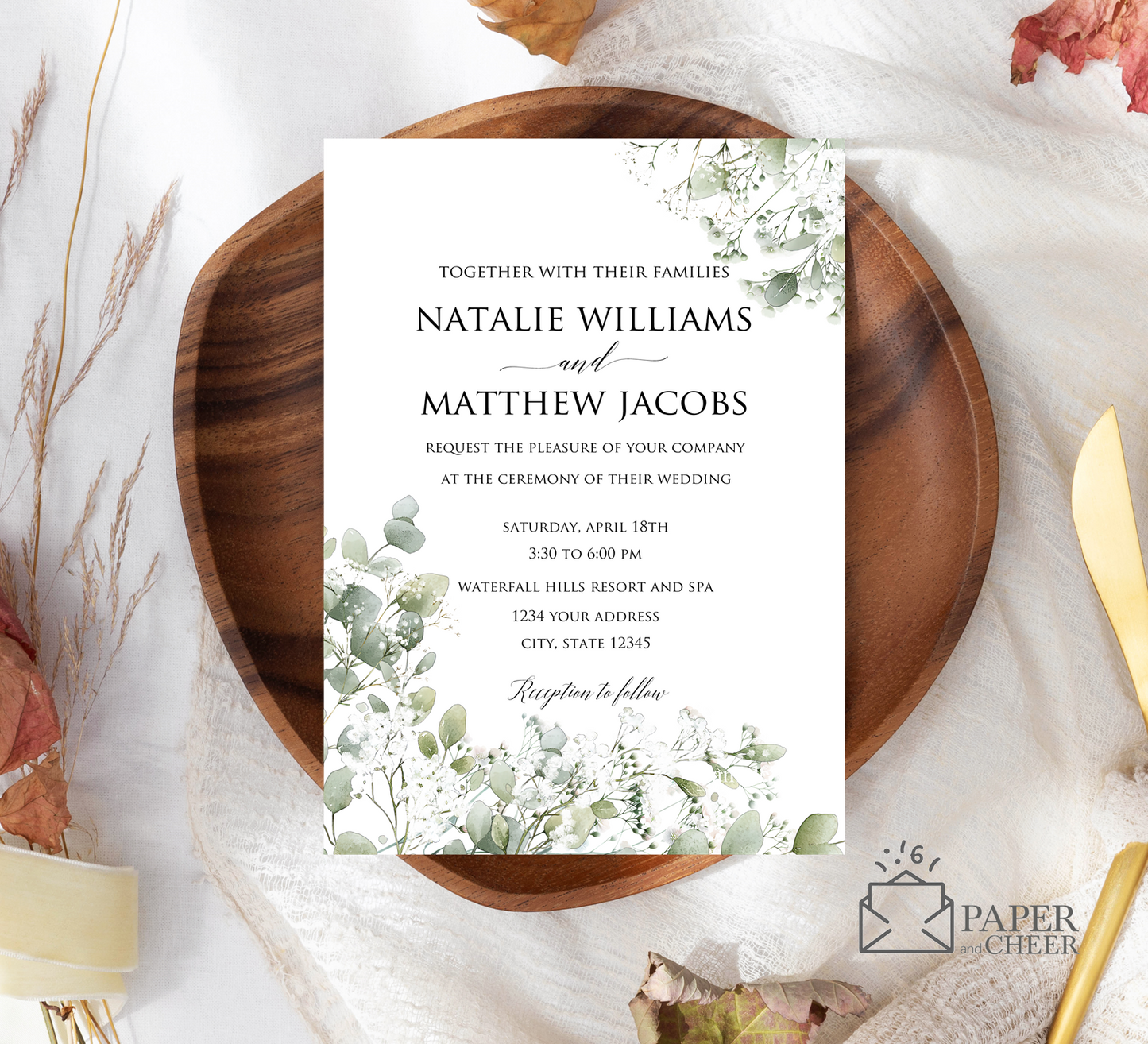 Baby's Breath Wedding Invitation