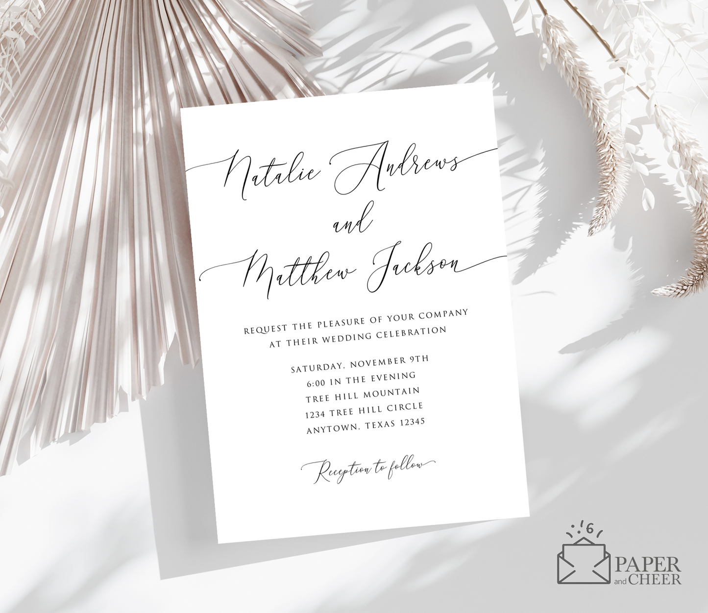 Simple Minimalist Wedding Invitation