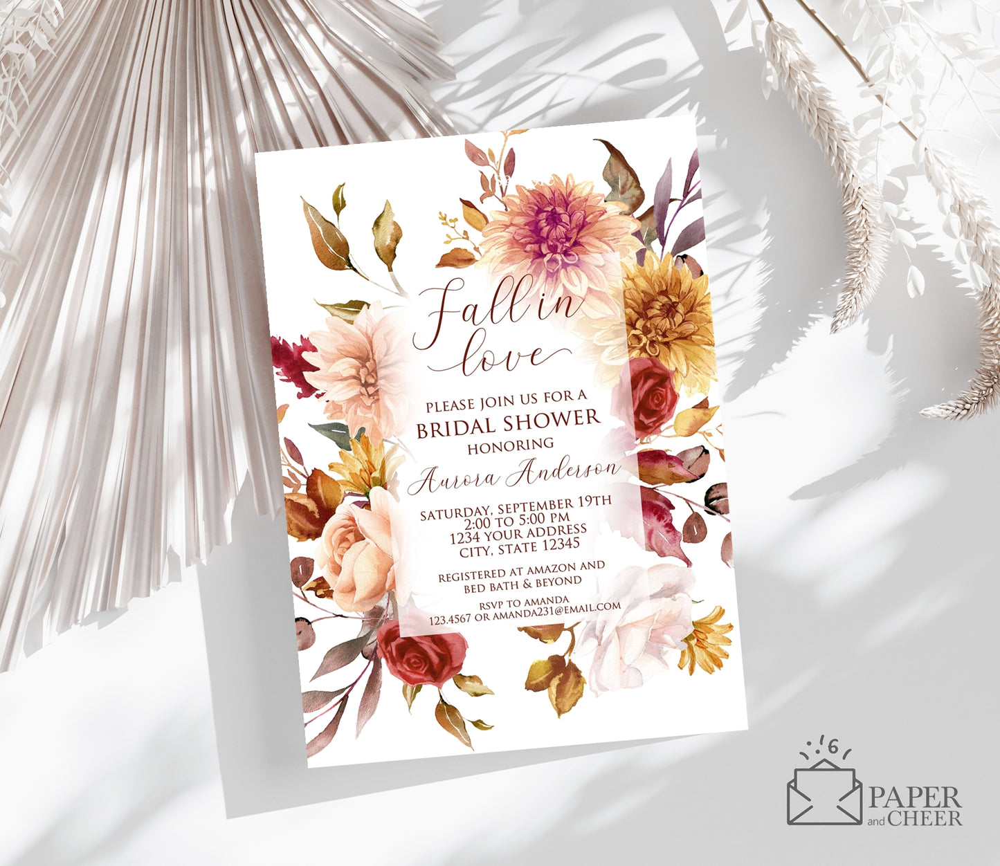 Fall in Love Bridal Shower Invitation