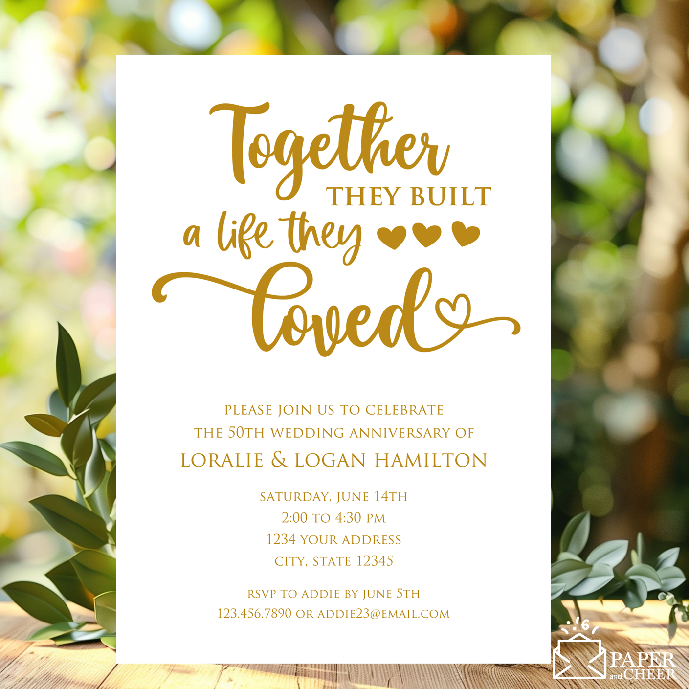 50th Wedding Anniversary Invitations