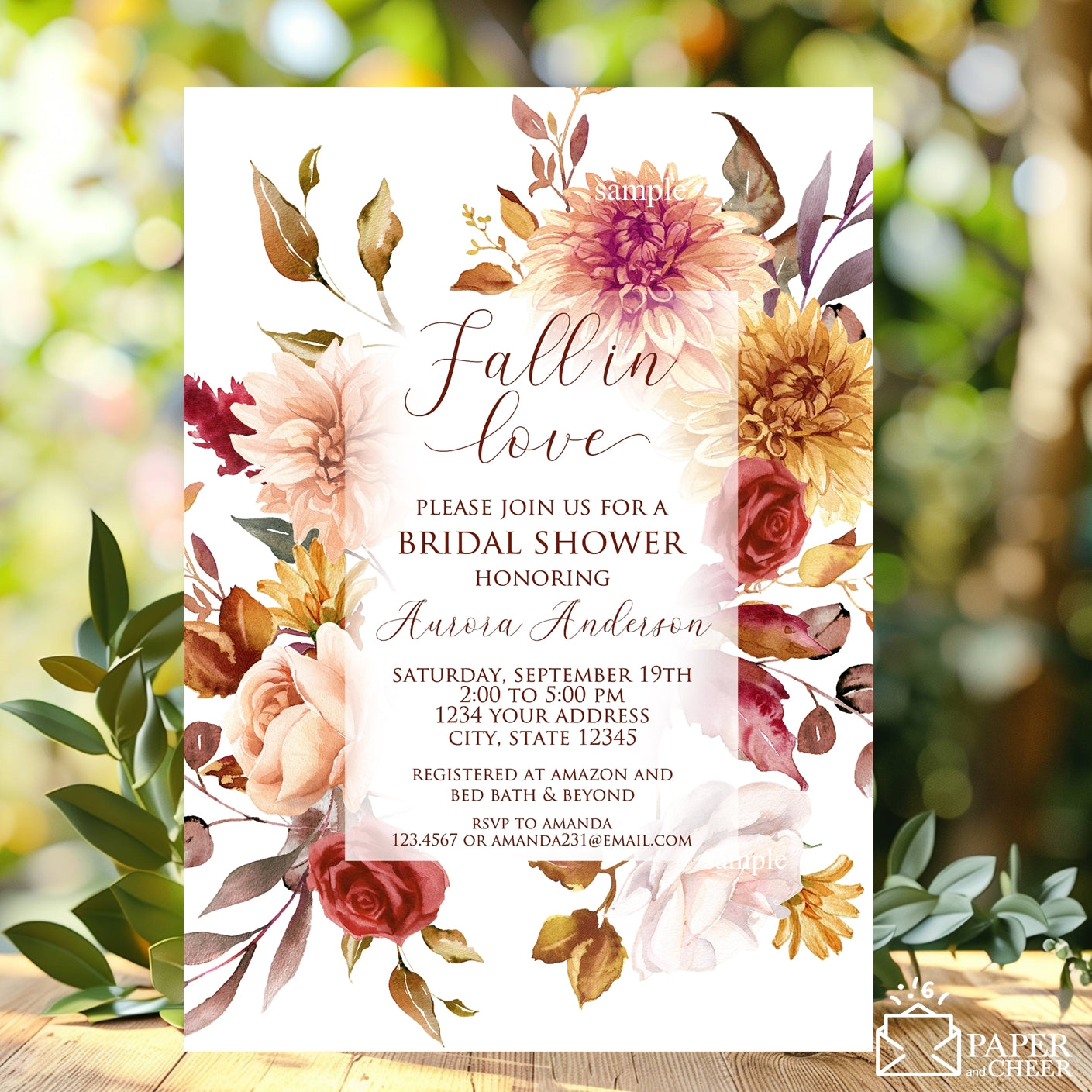 Fall in Love Bridal Shower Invitation