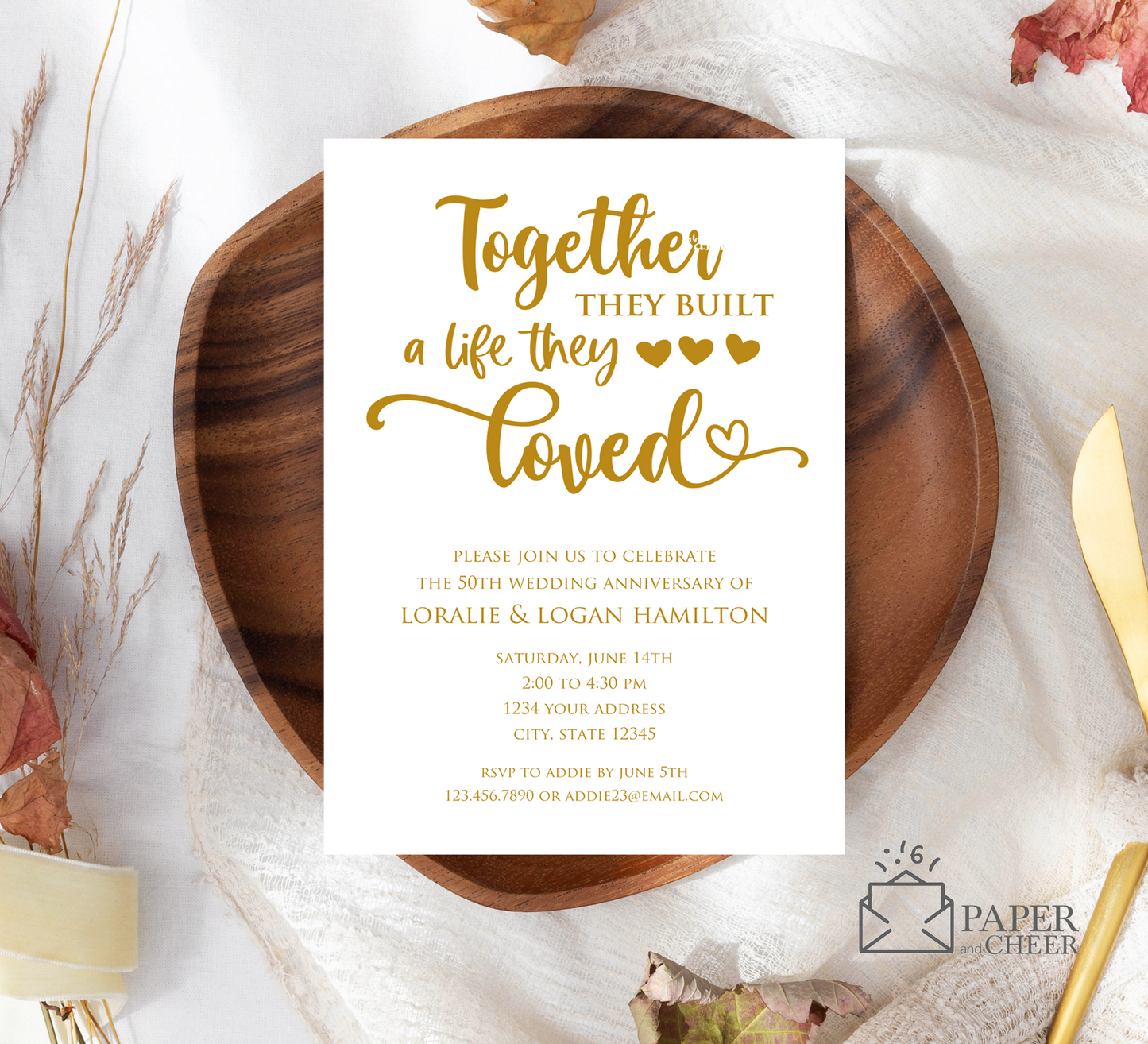 50th Wedding Anniversary Invitations