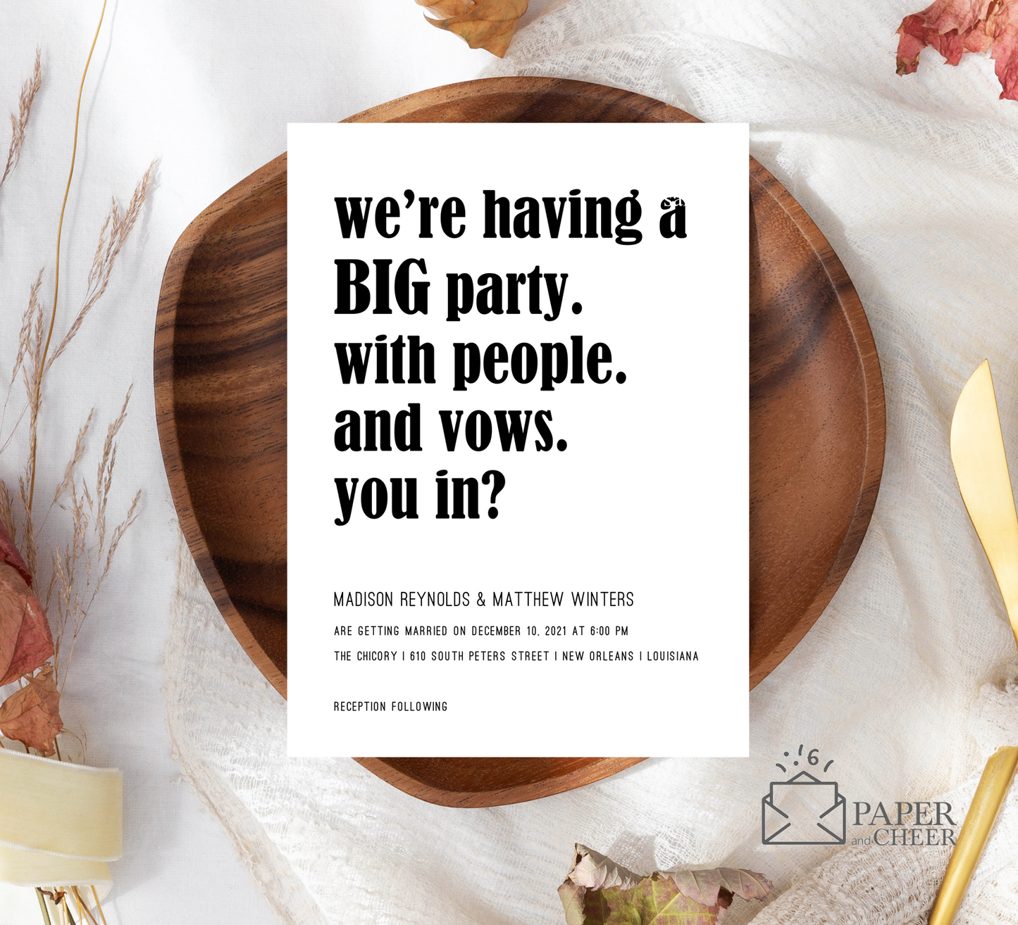 Simple Fun Wedding Invitation