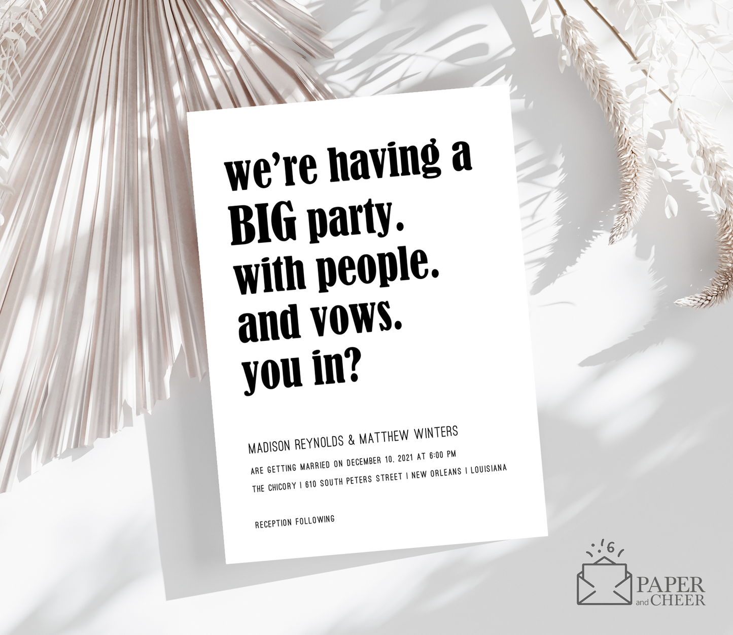 Simple Fun Wedding Invitation