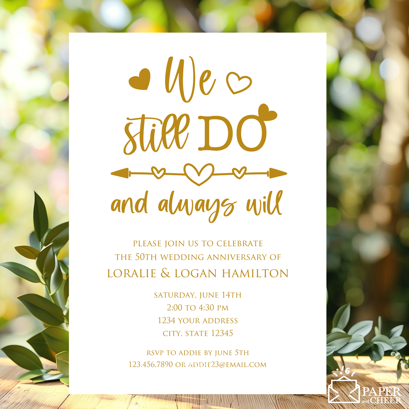 50th Wedding Anniversary Invitations