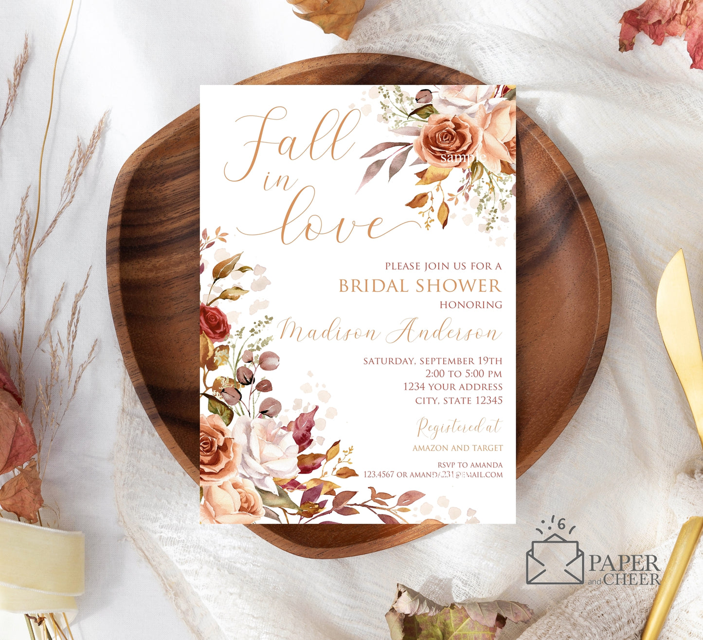 Fall in Love Bridal Shower Invitation