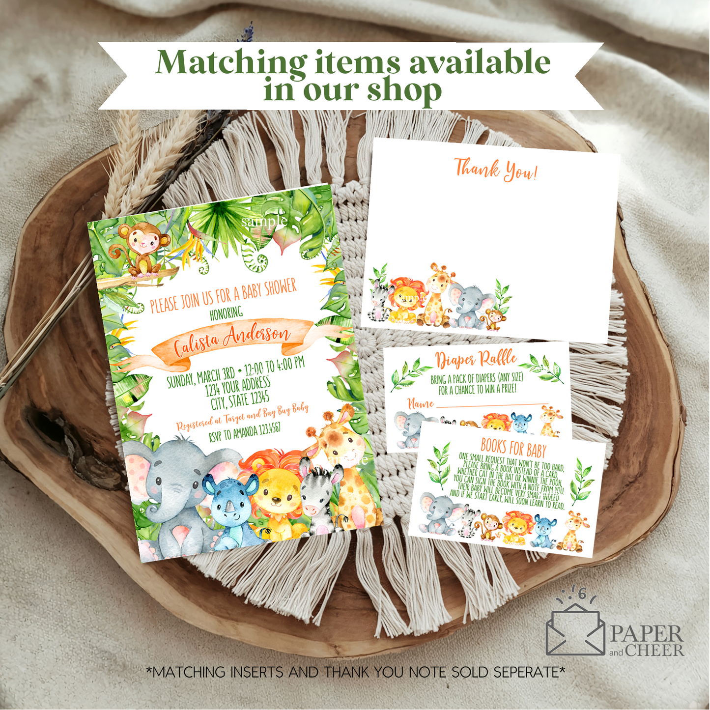 Jungle Safari Baby Shower Invitation