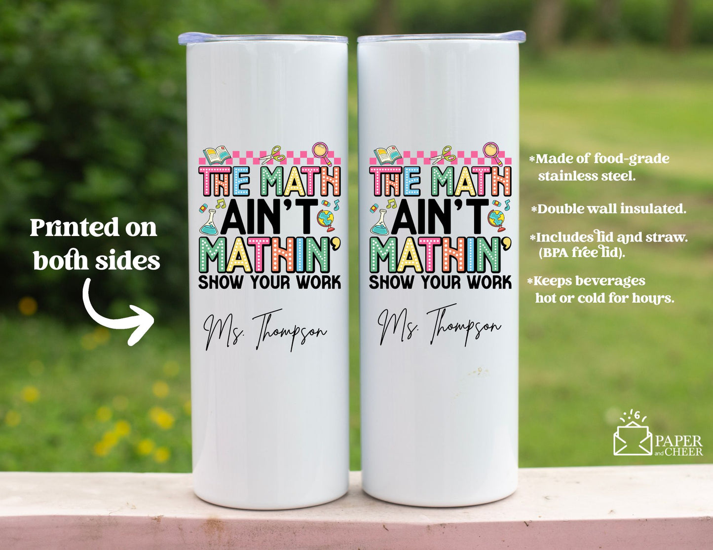 Math Teacher Tumbler (Personalized)