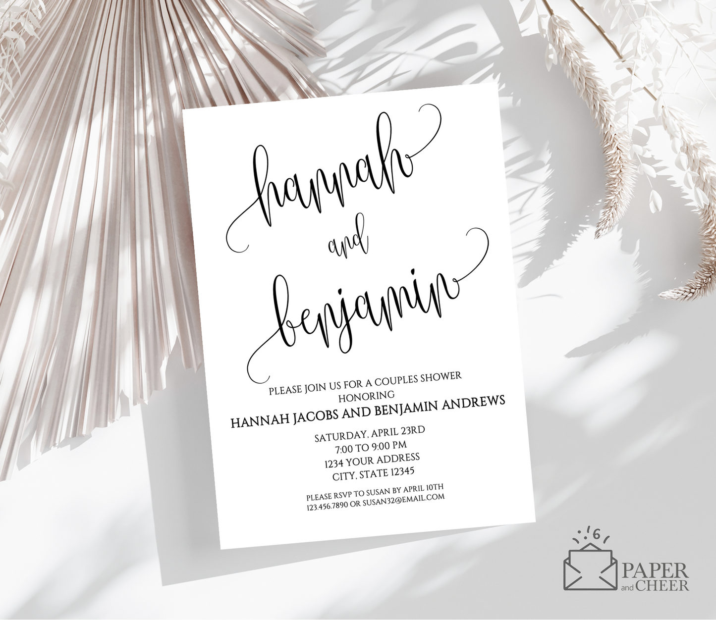 Minimalist Couples Shower Invitation
