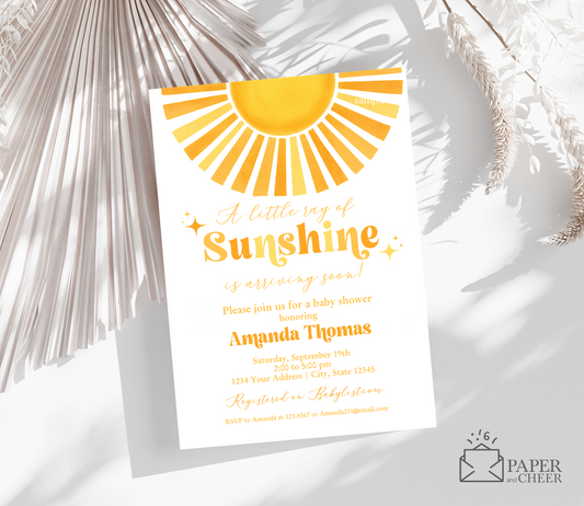A Little Ray of Sunshine Baby Shower Invitation