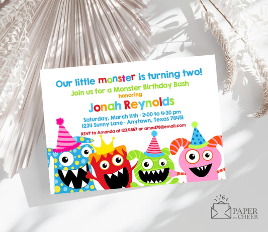 Little Monster Birthday Invitation (any age)