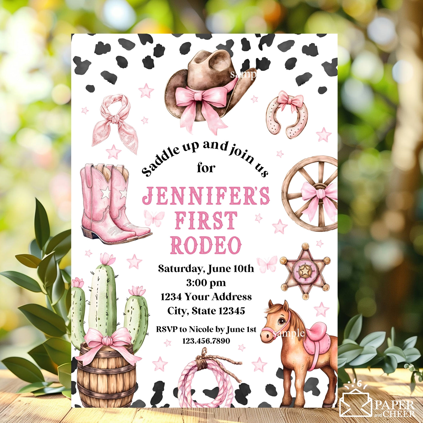 First Rodeo Birthday Invitation (Girl)