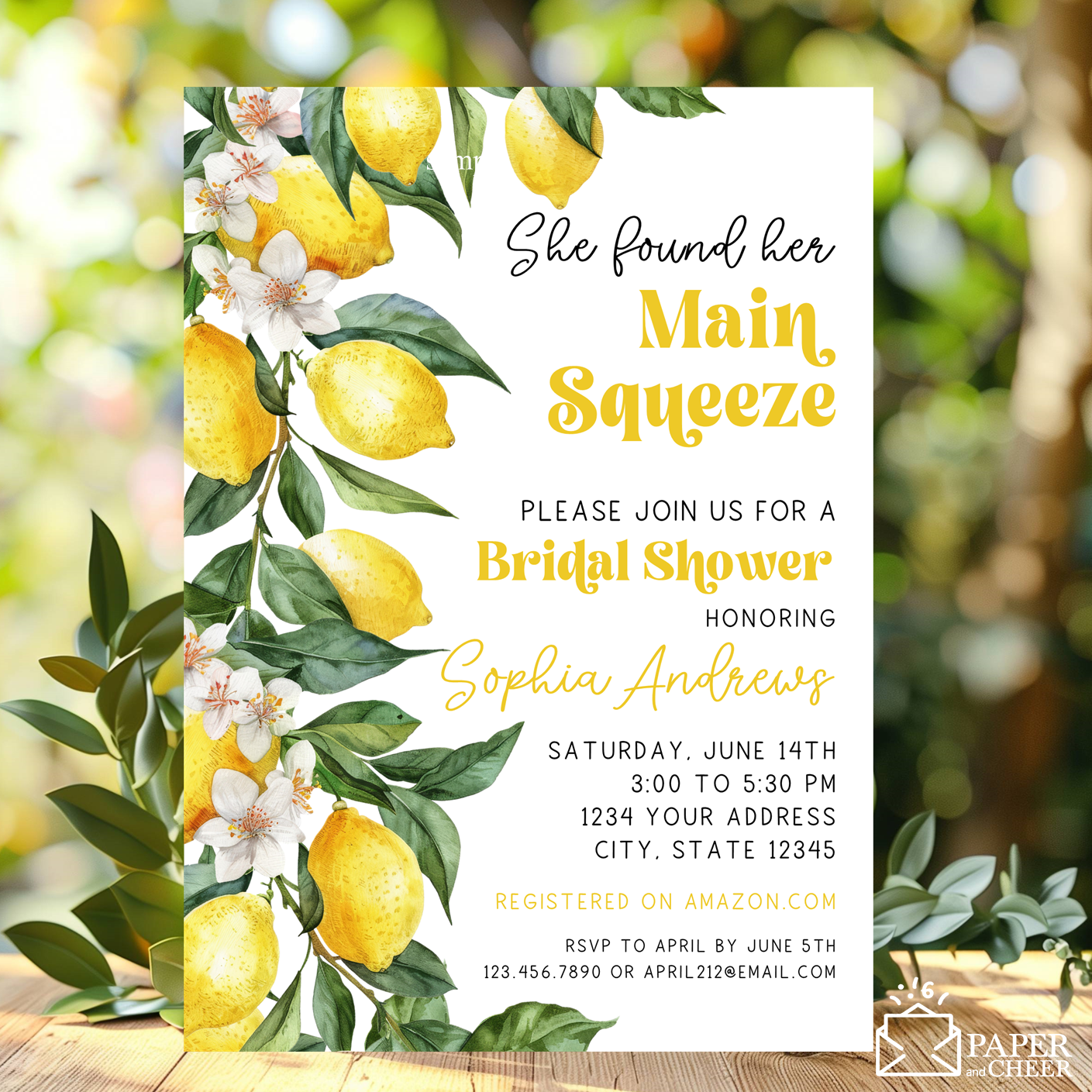 She Found Her Main Squeeze Bridal Shower Invitation