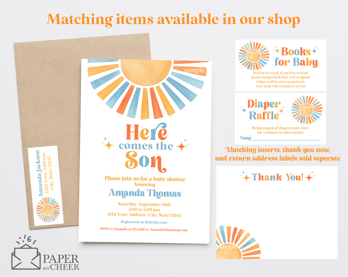 Here comes the Son Baby Shower Invitation