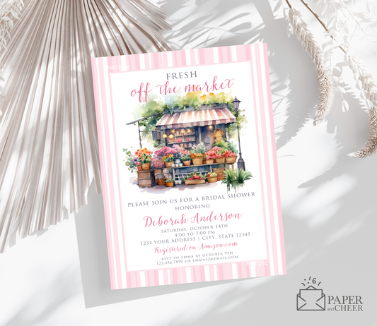 Fresh Off The Market Bridal Shower Invitation