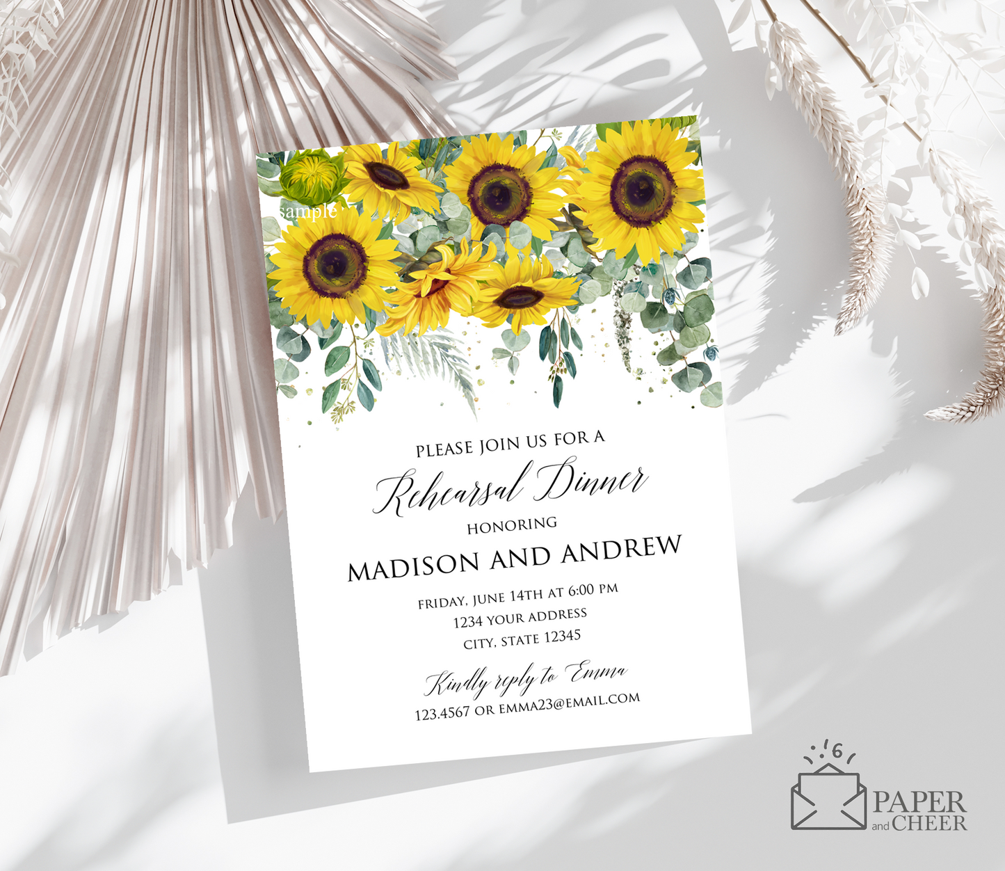 Sunflower Rehearsal Dinner Invitation