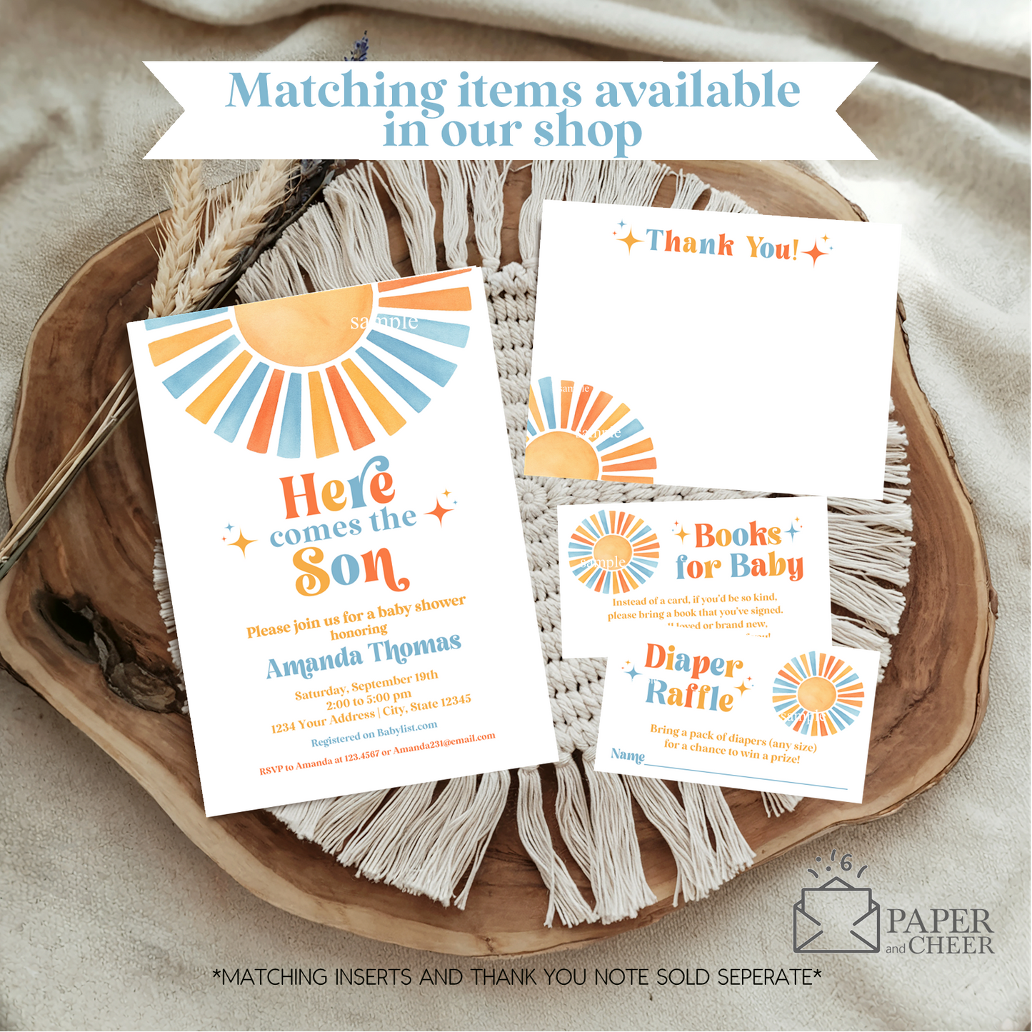 Here comes the Son Baby Shower Invitation