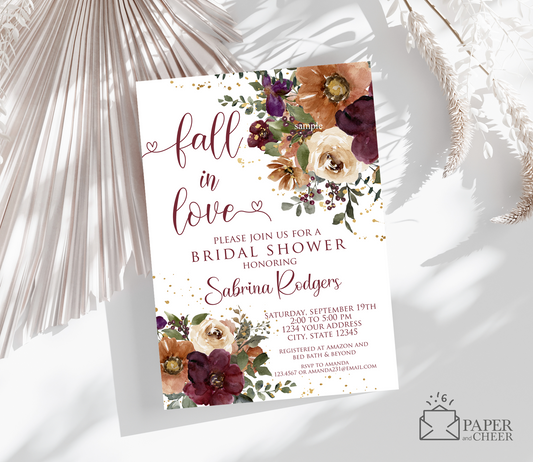 Fall in Love Bridal Shower Invitation
