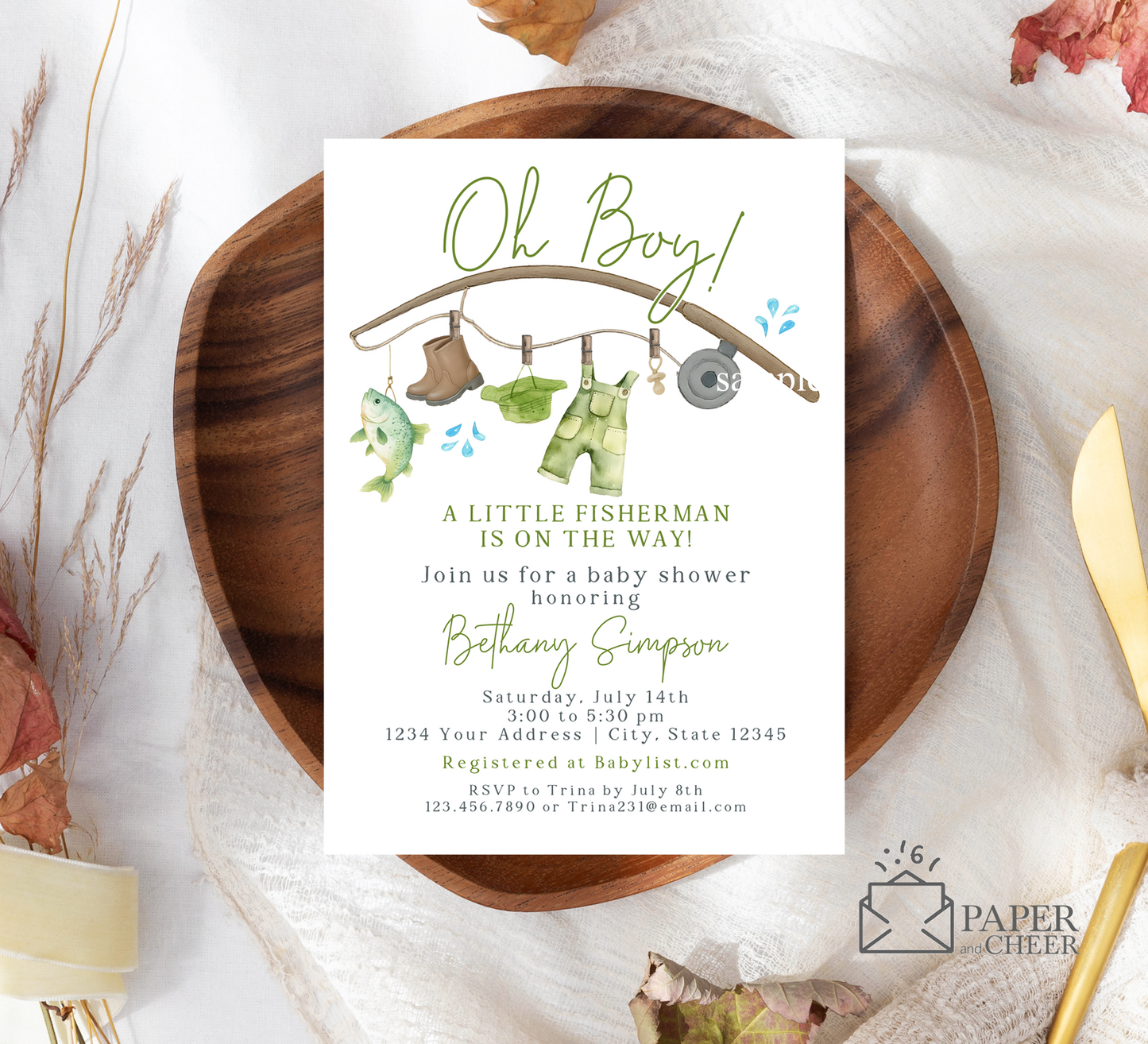 Fishing Baby Shower Invitation