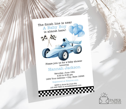 Race Car Baby Shower Invitation