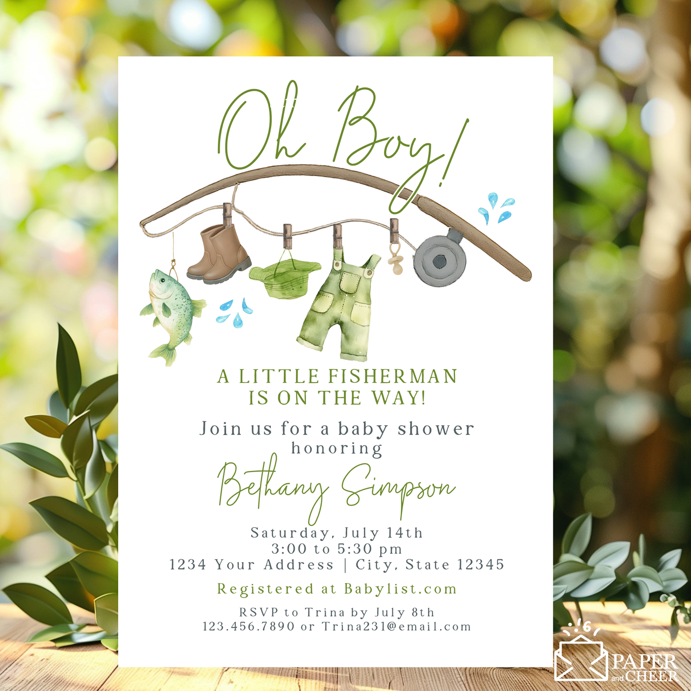 Fishing Baby Shower Invitation