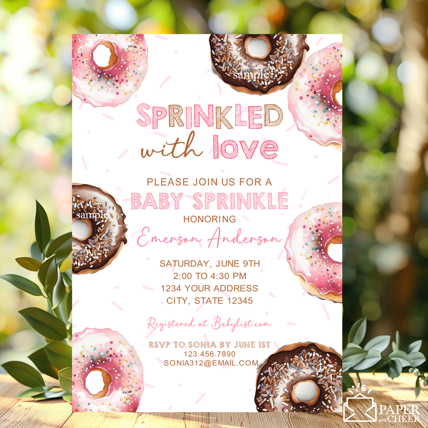 Donut Sprinkled with Love Baby Sprinkle Invitation