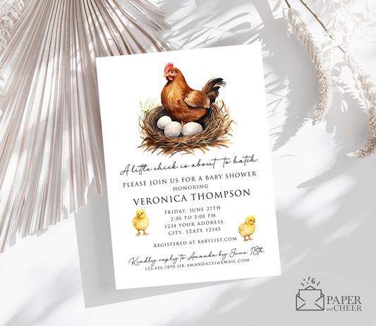 Chicken Baby Shower Invitation