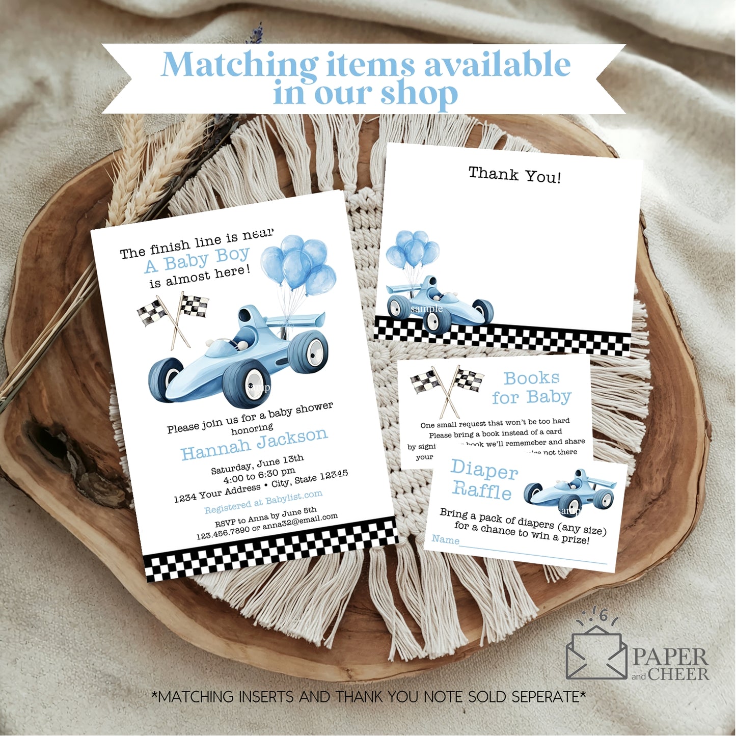 Race Car Baby Shower Invitation