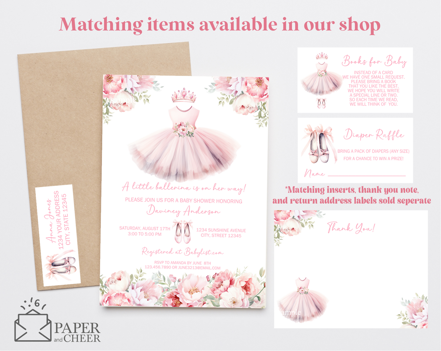 Ballerina Baby Shower Invitation