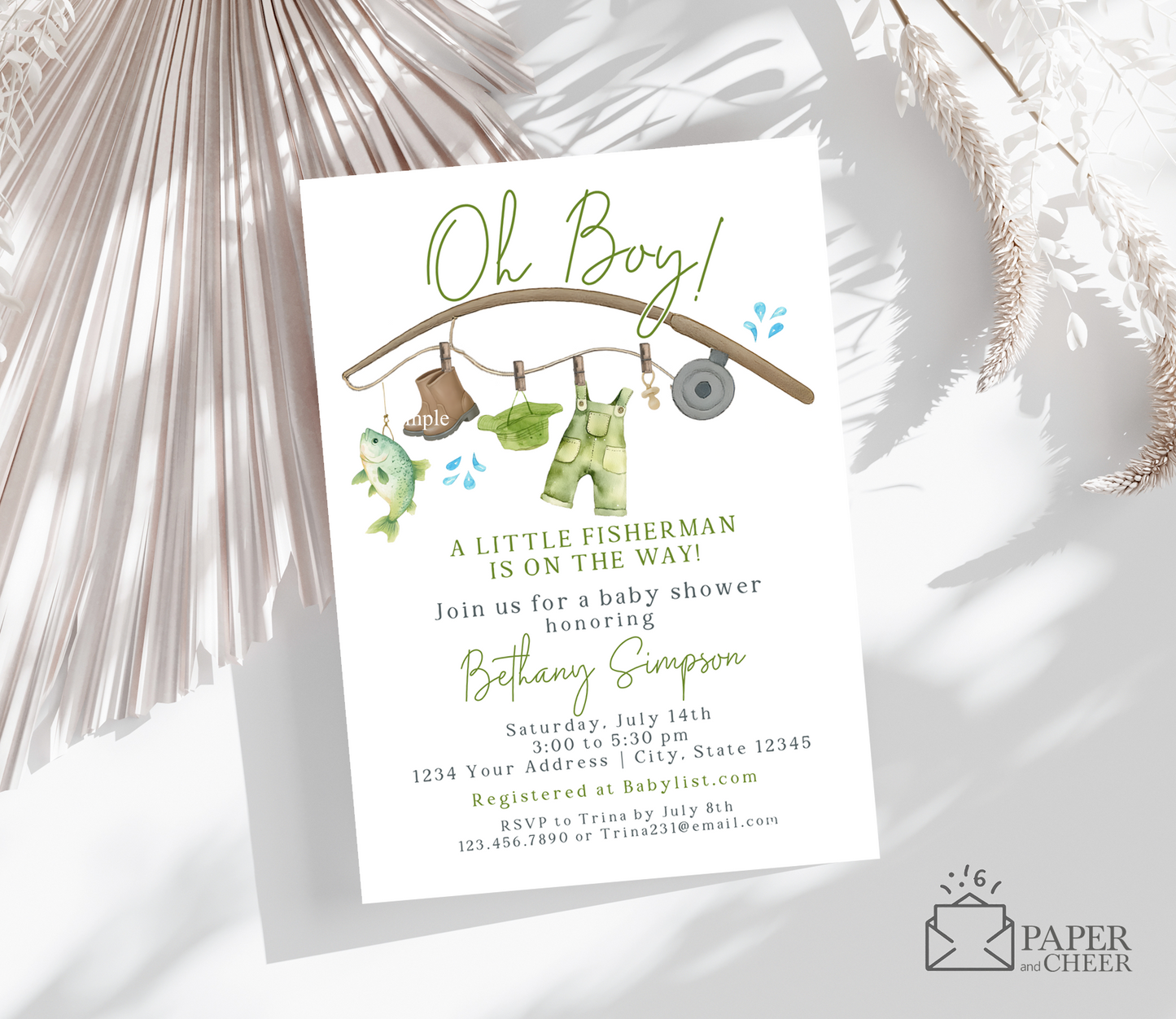Fishing Baby Shower Invitation
