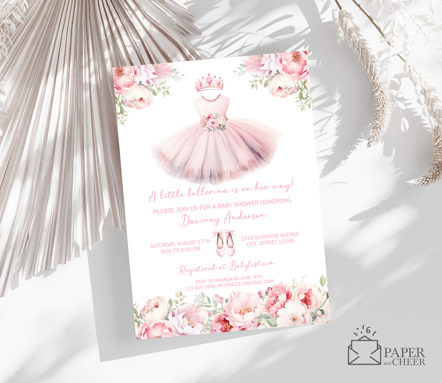 Ballerina Baby Shower Invitation
