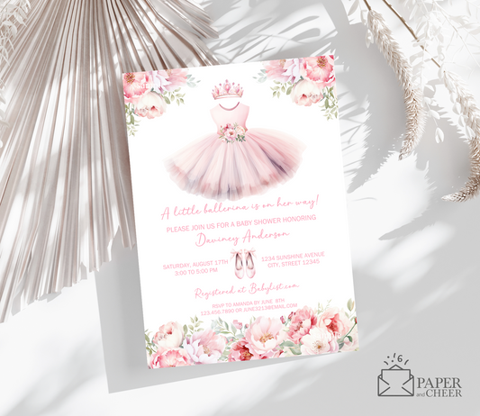 Ballerina Baby Shower Invitation