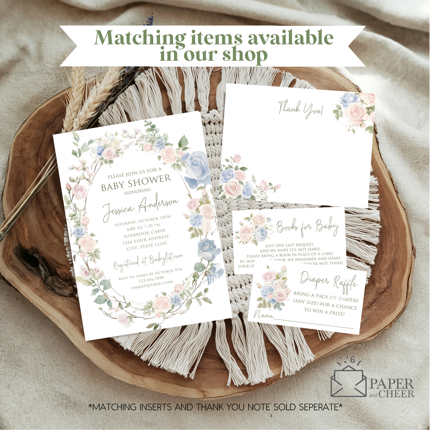 Floral Gender Neutral Baby Shower Invitation
