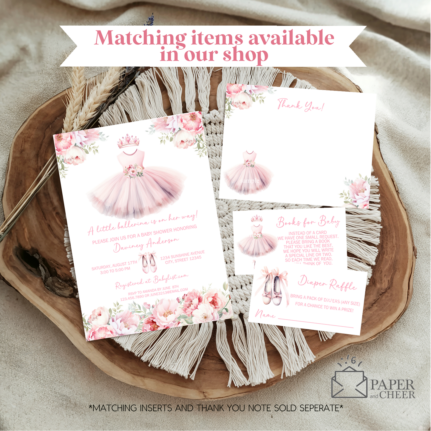 Ballerina Baby Shower Invitation