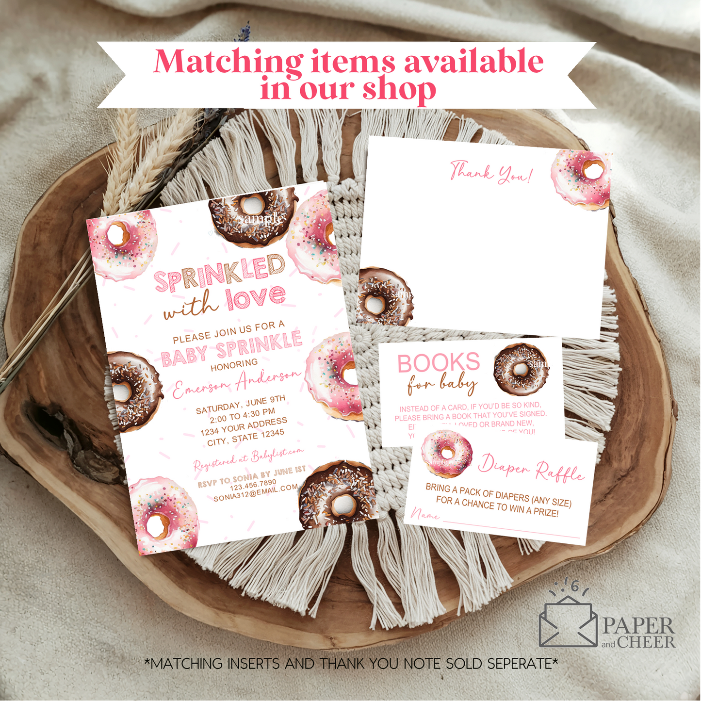 Donut Sprinkled with Love Baby Sprinkle Invitation