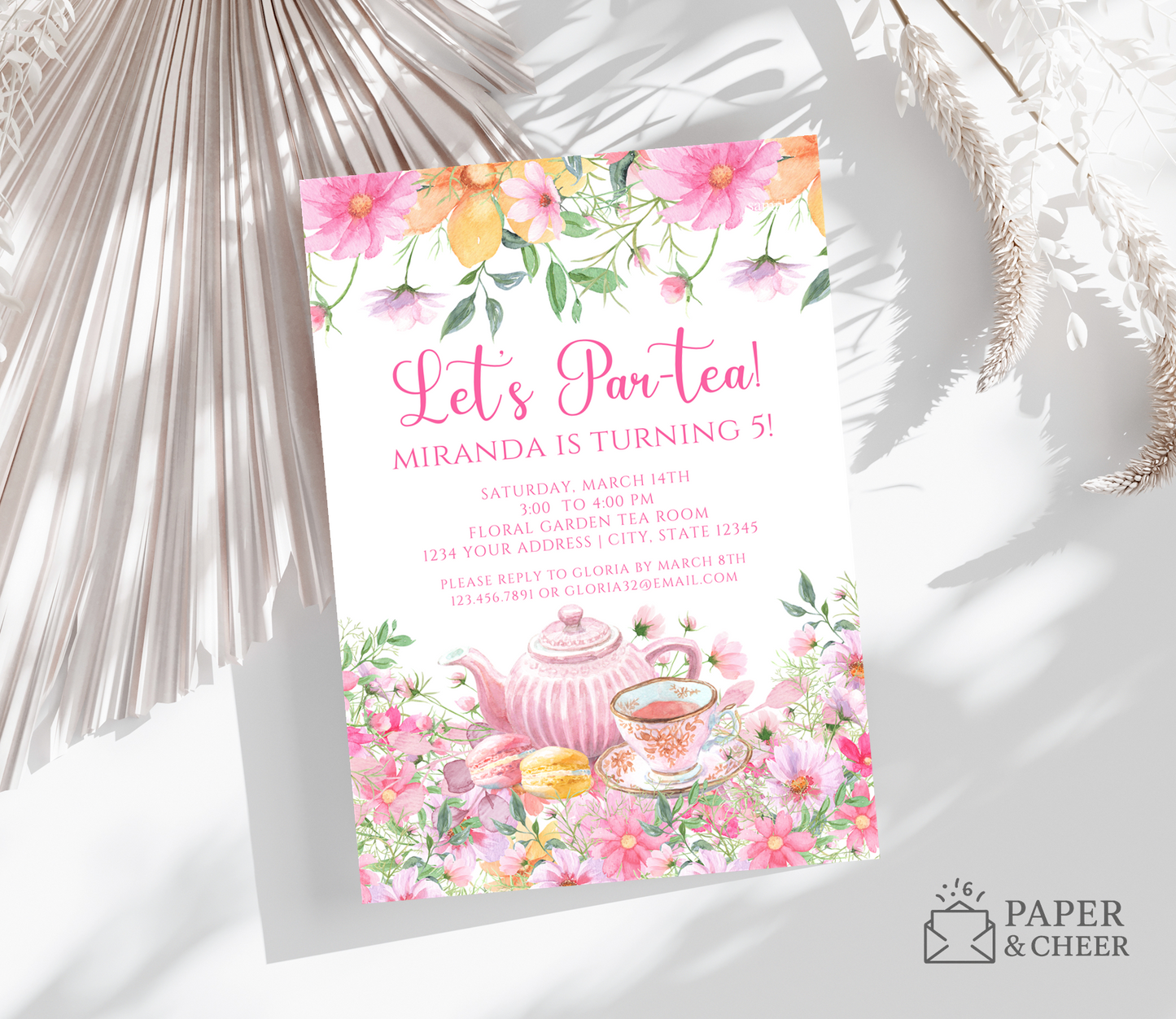 Tea Party Birthday Invitation