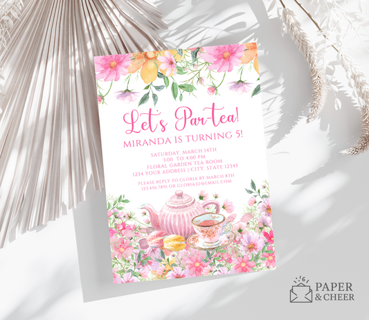 Tea Party Birthday Invitation