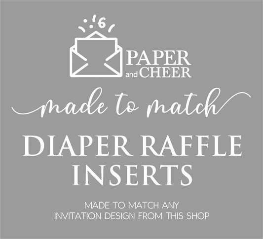 Matching Diaper Raffle Inserts | Made to match your invitation design