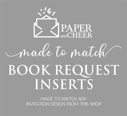 Matching Book Request Inserts | Made to match your invitation design