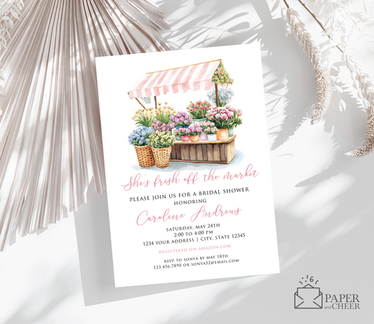 She's fresh off the market bridal shower invitation