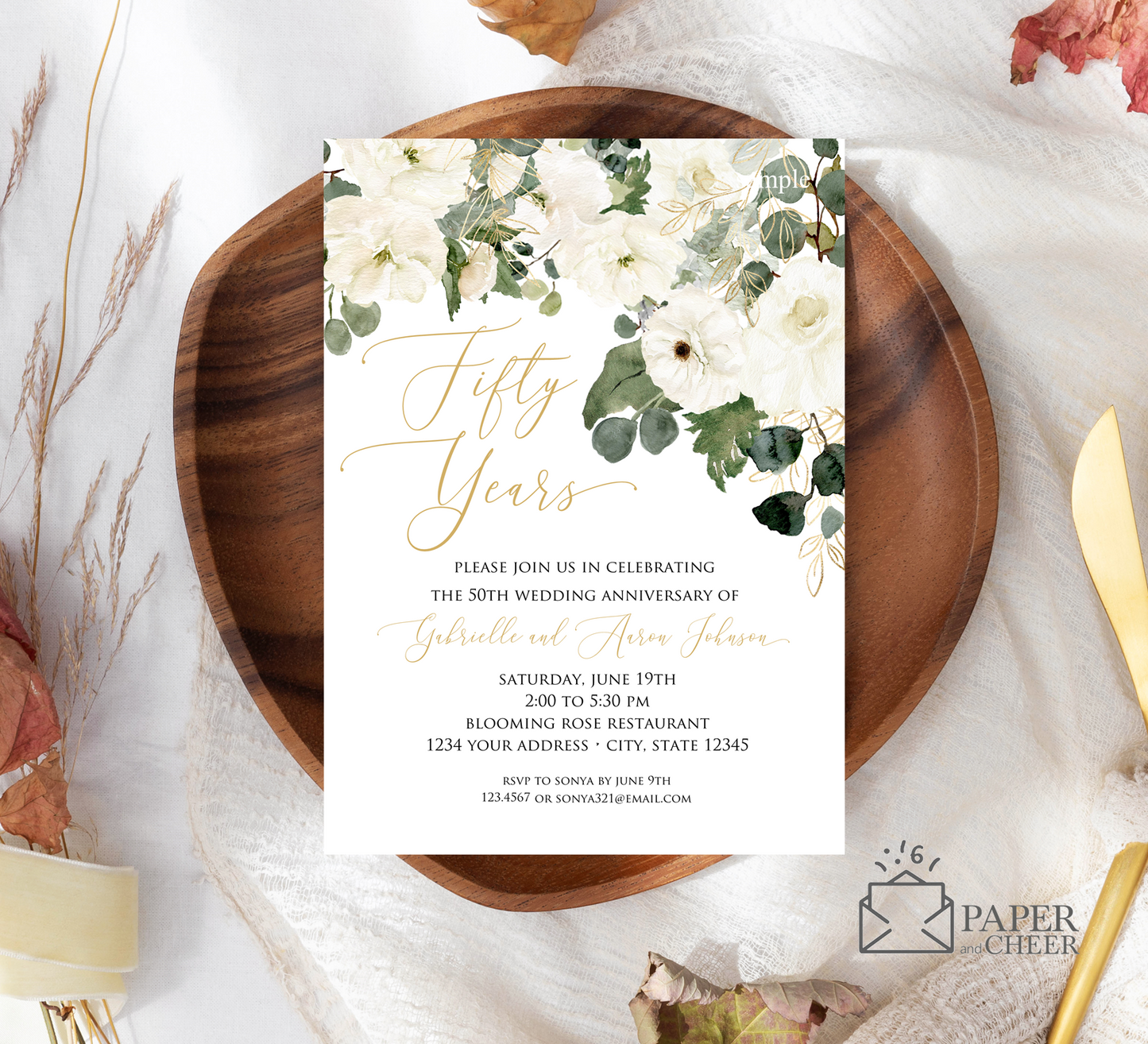 50th Wedding Anniversary Invitations