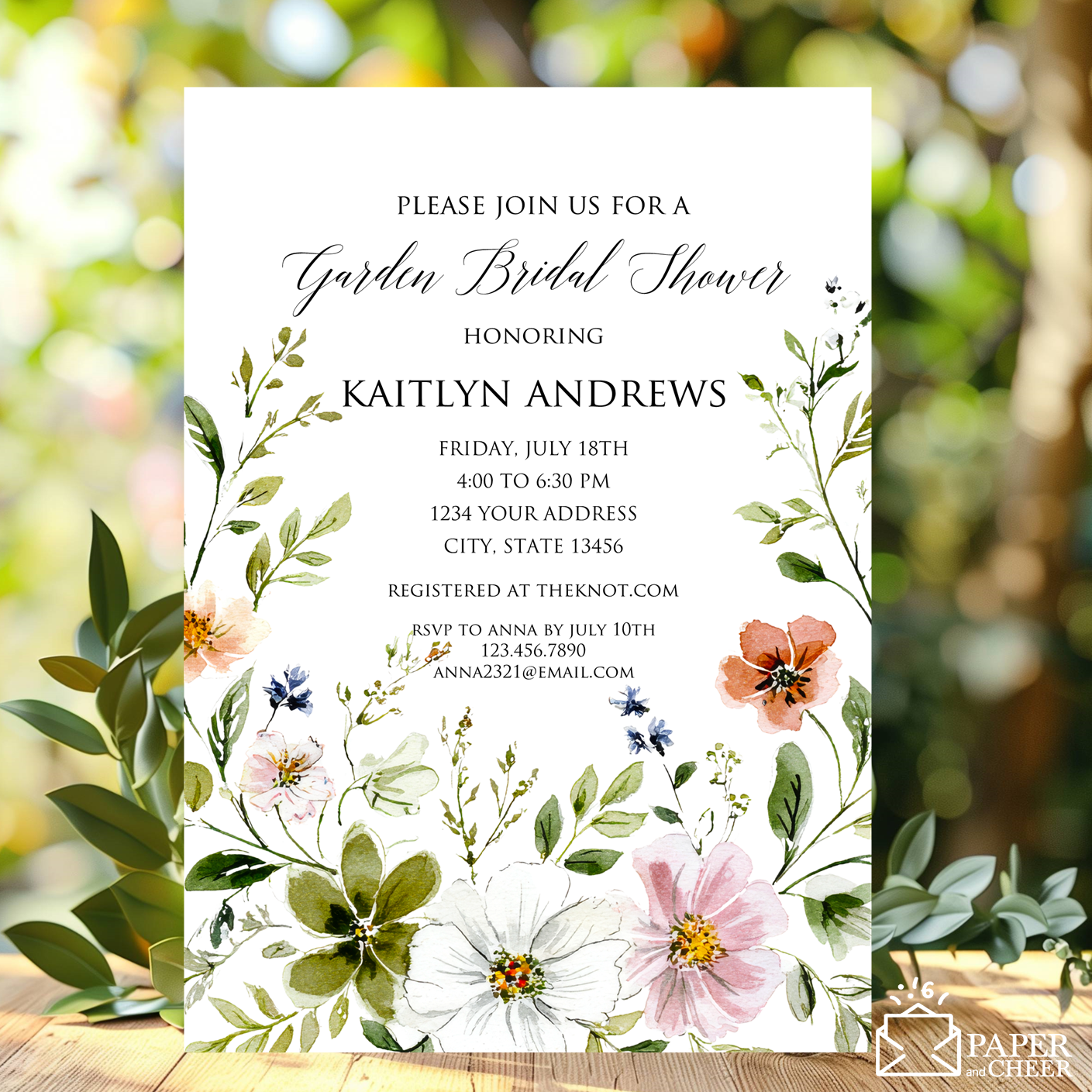 Floral Garden Bridal Shower Invitation