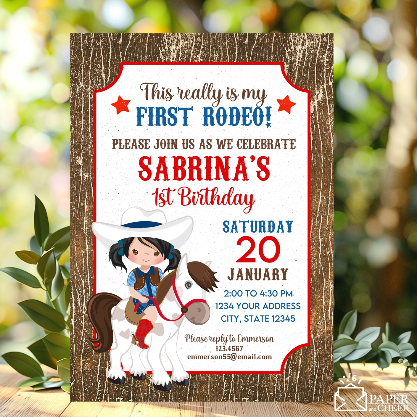 First Rodeo Birthday Invitation (Girl)